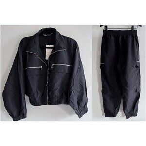 ZARA Lightweight Tracksuit Black Jacket and Pants